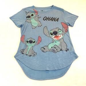 Disney Youth T-Shirt Blue Stitch Ohana Size Medium 7-9